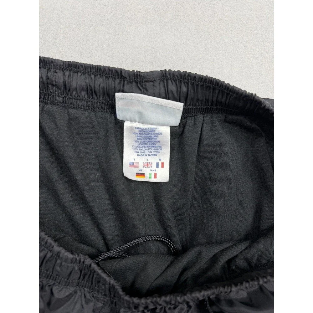 Vintage Reebok Men's Black Windbreaker Track Pants Size Small Zip Ankle Y2K